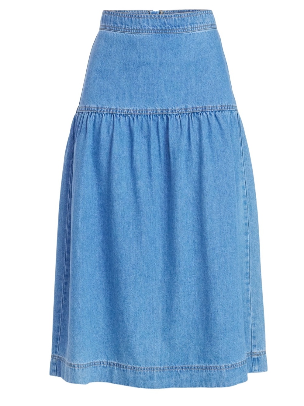 NWT Time and Tru Women's Drapey Denim Midi Skirt